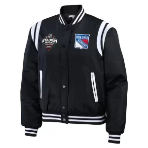 New York Rangers Black Bomber Full-Zip Jacket