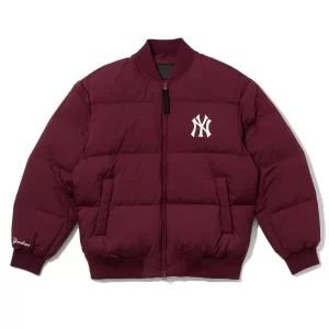 New York Yankees Burgundy Puffer Jacket