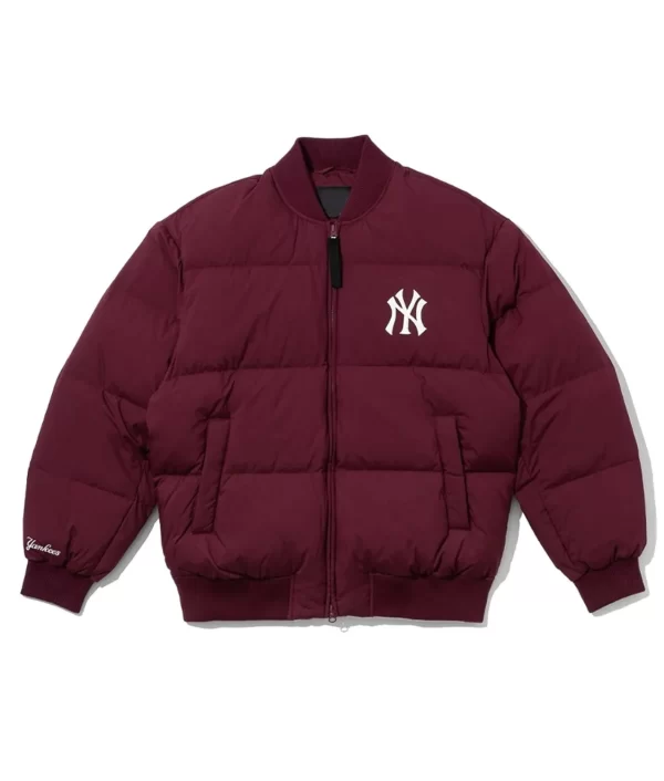 New York Yankees Burgundy Puffer Jacket