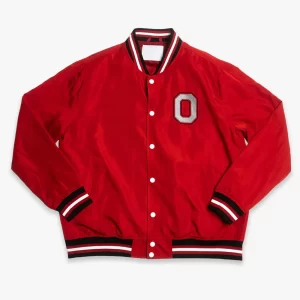 Ohio State Buckeyes Script Logo Red Bomber Jacket