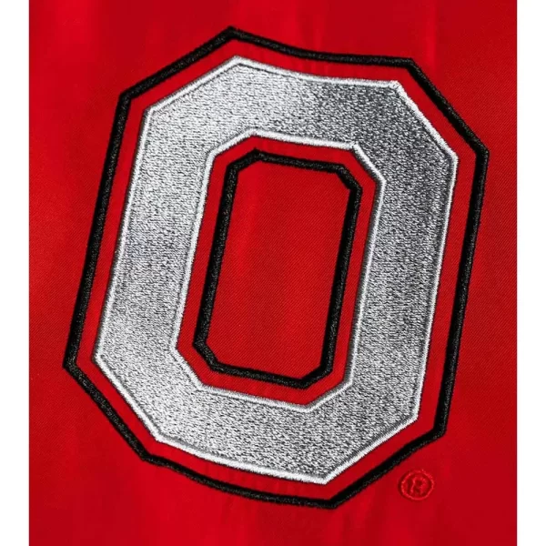 Ohio State Buckeyes Script Logo Red Satin Jacket