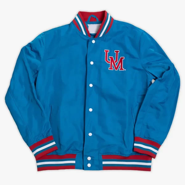 Ole Miss Vintage-Inspired Script Blue Bomber Jacket