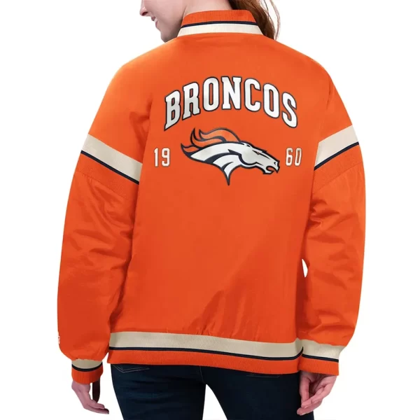 Orange Denver Broncos Tournament Varsity Satin Jacket
