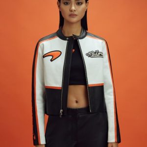 Peak Mclaren F1 Colourblock Leather Biker Jacket