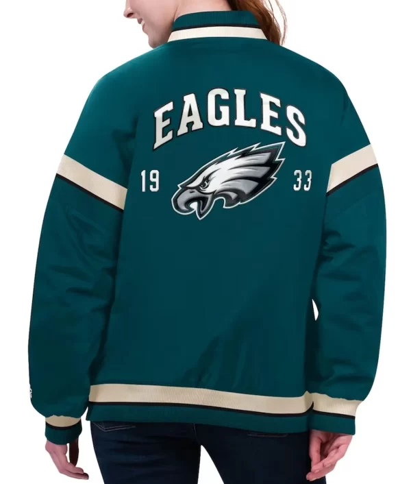 Philadelphia Eagles Tournament Midnight Green Varsity Satin Jacket