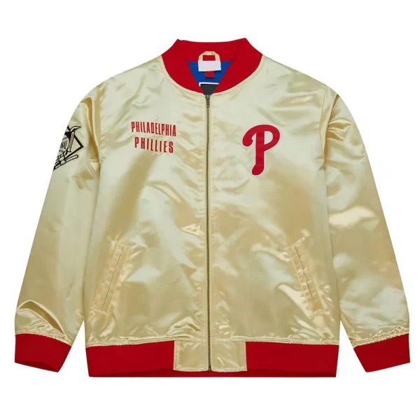 Philadelphia Phillies Gold OG 2.0 Lightweight White Satin Jacket