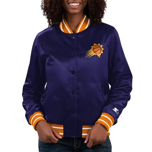 Phoenix Suns Full Count Purple Satin Varsity Jacket