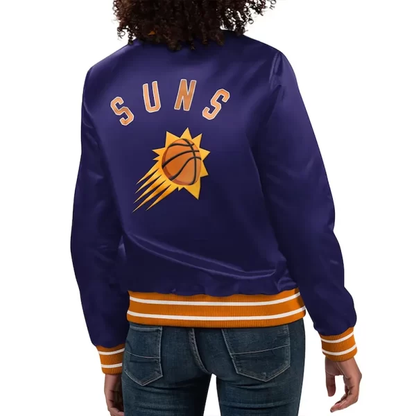 Phoenix Suns Full Count Purple Varsity Satin Jacket