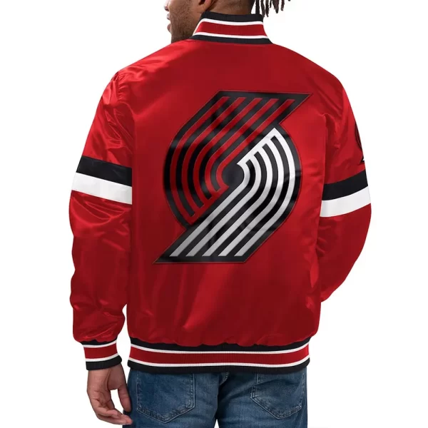 Portland Trail Blazers Home Game Varsity Red Satin Jacket