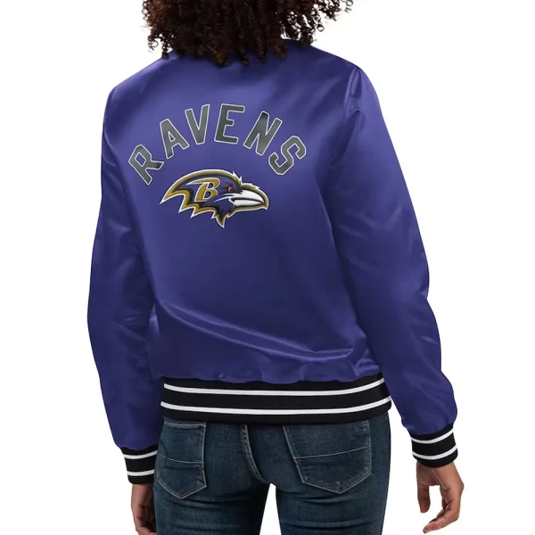 Purple Baltimore Ravens Full Count Varsity Satin Jacket