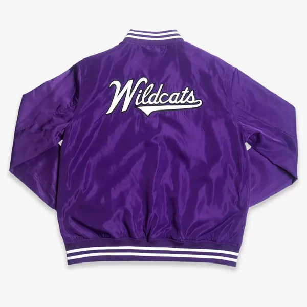 Purple Vintage Script Northwestern Wildcats Bomber Satin Jacket