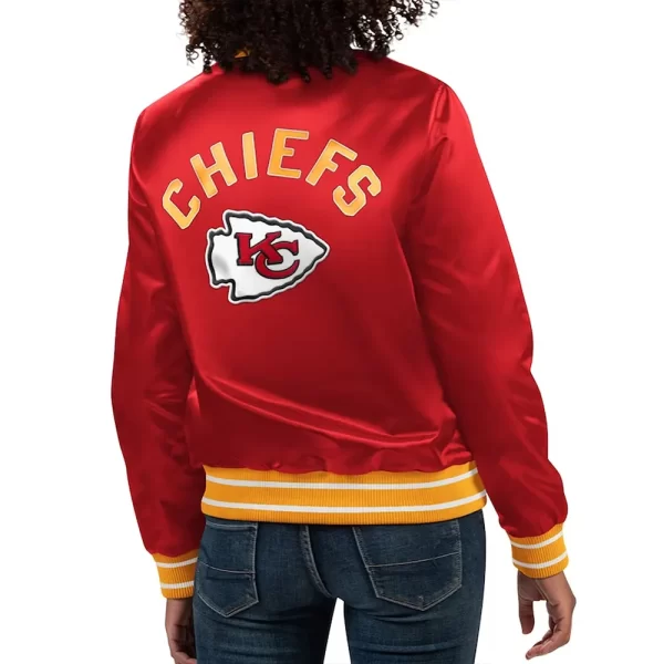 Red Kansas City Chiefs Full Count Varsity Satin Jacket