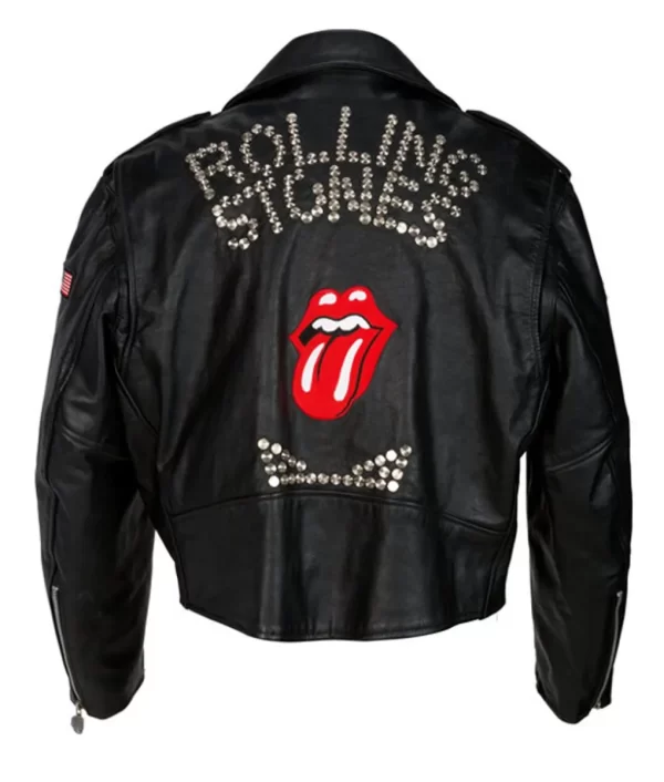 Rolling Stones Steel Wheels Black Leather Jacket