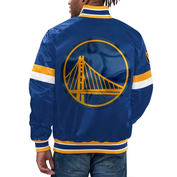 Royal Golden State Warriors Home Game Varsity Satin Jacket