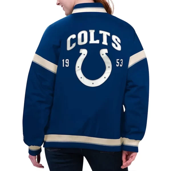 Royal Indianapolis Colts Tournament Varsity Satin Jacket