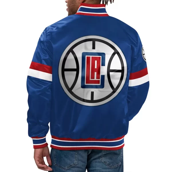 Royal LA Clippers Home Game Full-Snap Varsity Satin Jacket