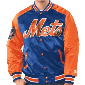 Royal & Orange New York Mets Renegade Varsity Satin Jacket