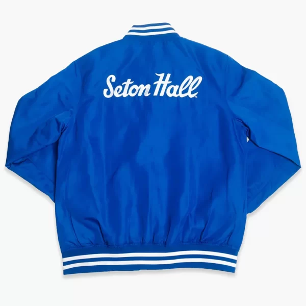 Royal Vintage-Inspired Seton Hall Pirates Bomber Satin Jacket