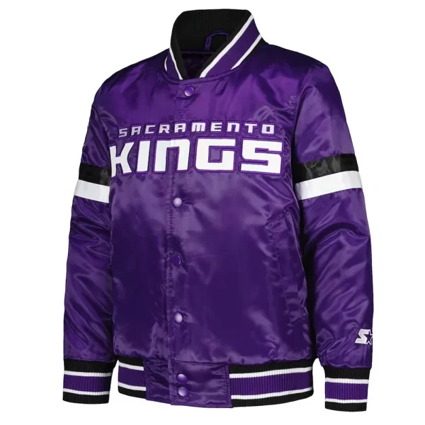 Sacramento Kings Youth Home Game Purple Satin Jacket