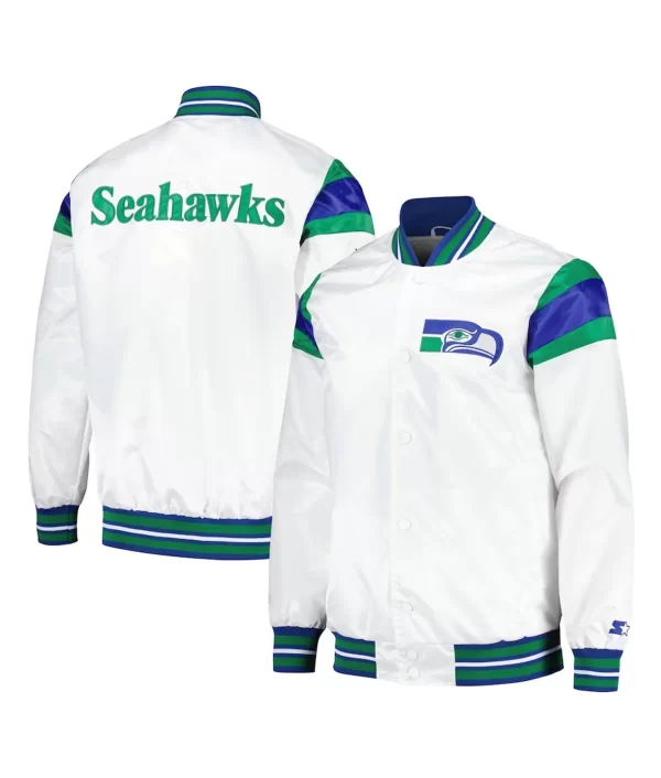 Seattle Seahawks Midweight Satin White Jacket