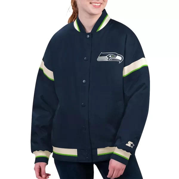 Seattle Seahawks Tournament Navy Blue Varsity Jacket