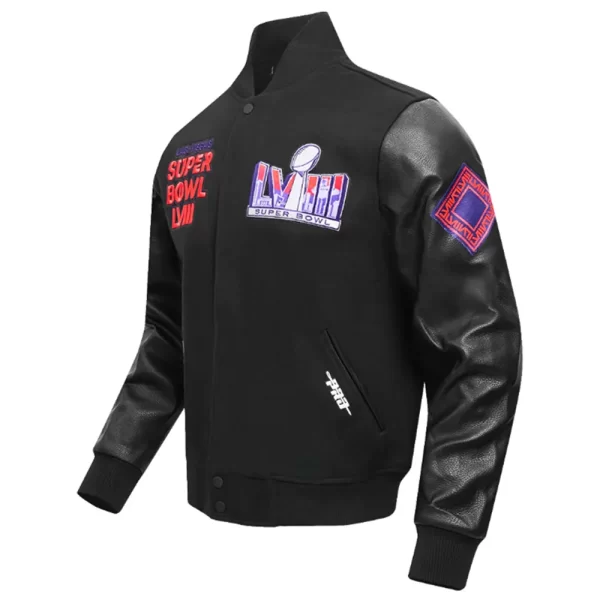 Superbowl LVIII Leather Varsity Jacket