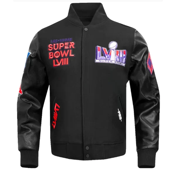 Superbowl LVIII Wool Leather Varsity Jacket