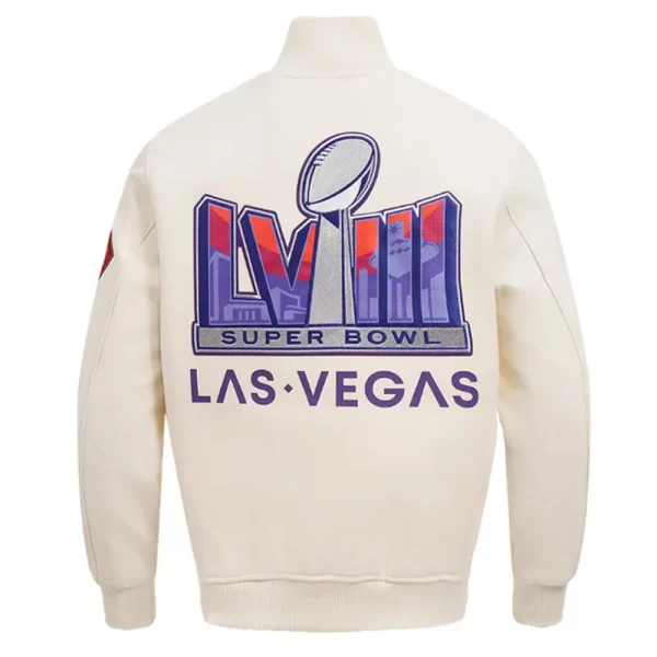 Superbowl LVIII Wool Off White Varsity Jackets