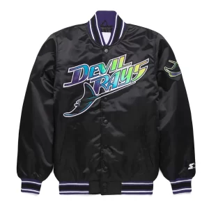 Tampa Bay Rays Classic Black Varsity Satin Jacket