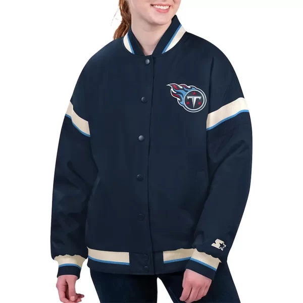 Tennessee Titans Tournament Navy Blue Varsity Jacket