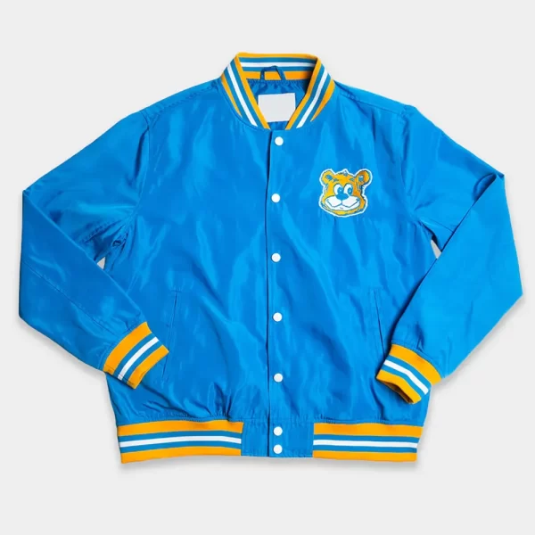 UCLA Joe Bruin Light Blue Script Satin Jacket