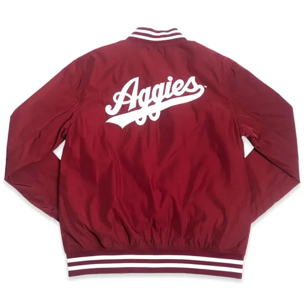 Vintage Texas A&M Aggies Script Maroon Bomber Jacket