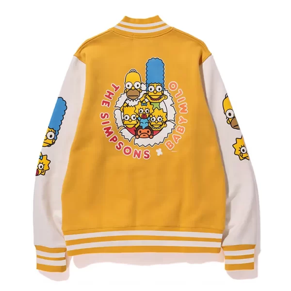 Yellow Baby Milo Bape Simpsons Varsity Wool Jacket