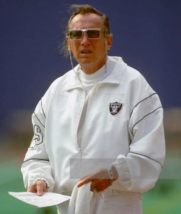 1994-95 Oakland Raiders Al Davis White Satin Jacket