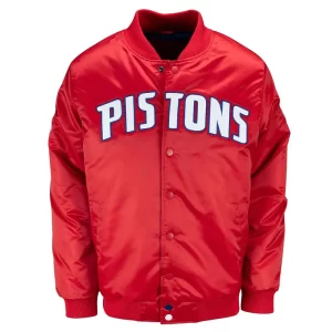 20th Anniversary Detroit Pistons Red Satin Jacket