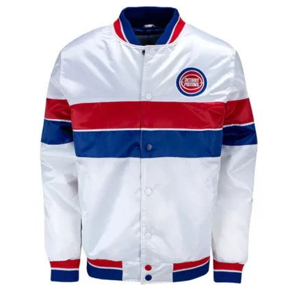 35th Anniversary Detroit Pistons White Satin Jacket