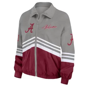 Alabama Crimson Throwback Windbreaker Gray & Red Jacket