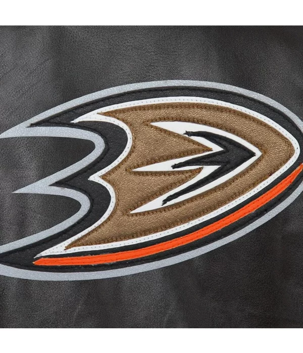 Anaheim Ducks Bomber Leather Black Jacket