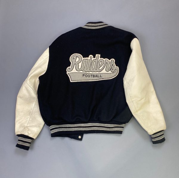 As-is Leather & Wool Raiders Varsity Style Letterman Jacket