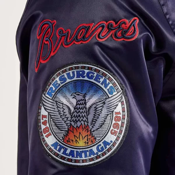 Atlanta Braves World Series Navy Varsity Satin Jacket