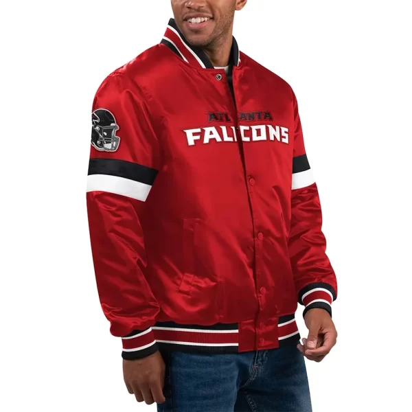 Atlanta Falcons Locker Room Red Varsity Satin Jacket