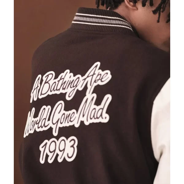 Bape A Bathing Ape Brown Varsity Jacket