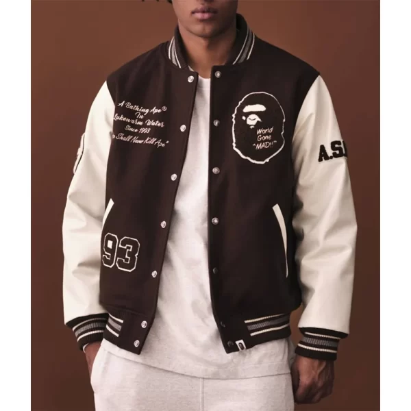 Bape A Bathing Ape Brown Varsity Jackets