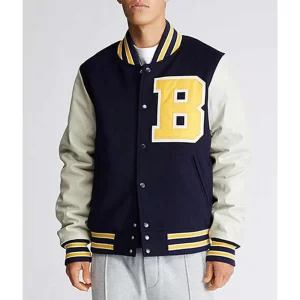 Bel-Air Academy Navy and White Wool Varsity Jacket