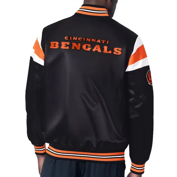 Black Cincinnati Bengals Midweight Varsity Satin Jacket