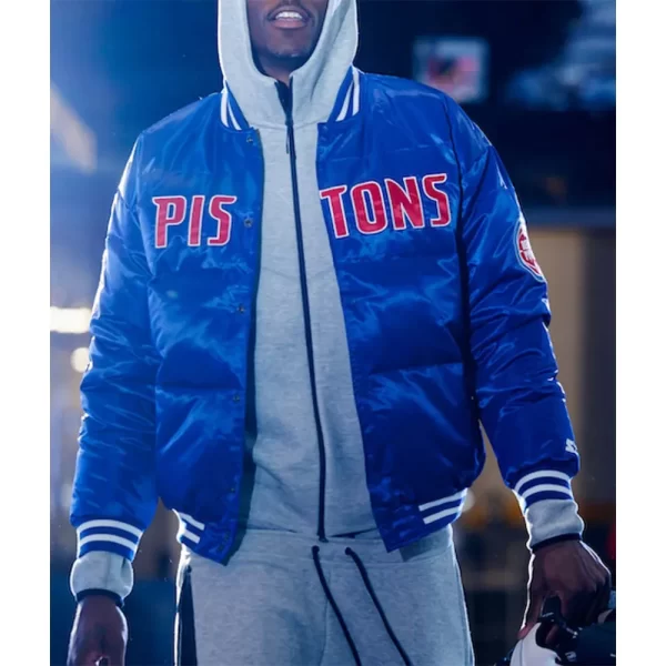 Blue Detroit Pistons Puffer Bubble Jacket