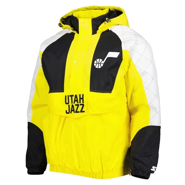 Body Check Utah Jazz Half-Zip Hoodie Polyester Jacket