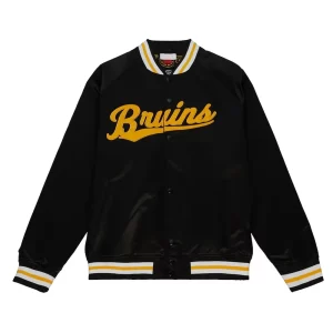 Boston Bruins 100th Anniversary Black Satin Jacket