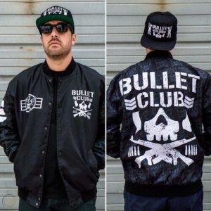 Bullet Club Chalkline Bomber Jacket AEW NJPW WWE Pro Wrestling Tees Japan