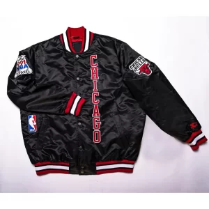 Chicago Bulls Classic Black Satin Jacket